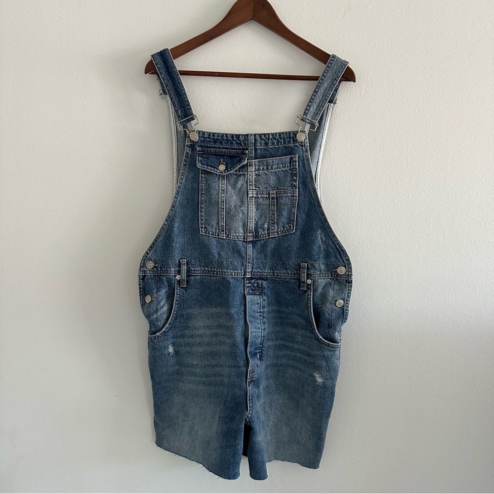 We The Free Blue Denim Shortalls